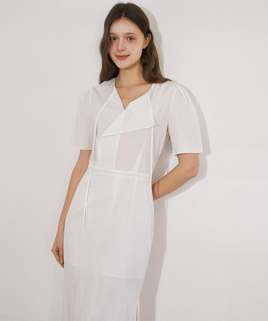 Peullobeu Wrap Draping Dress (Wh)