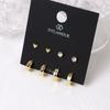 Dieuamour [8Pack] Heart Cubic Ring Daily Earring Set