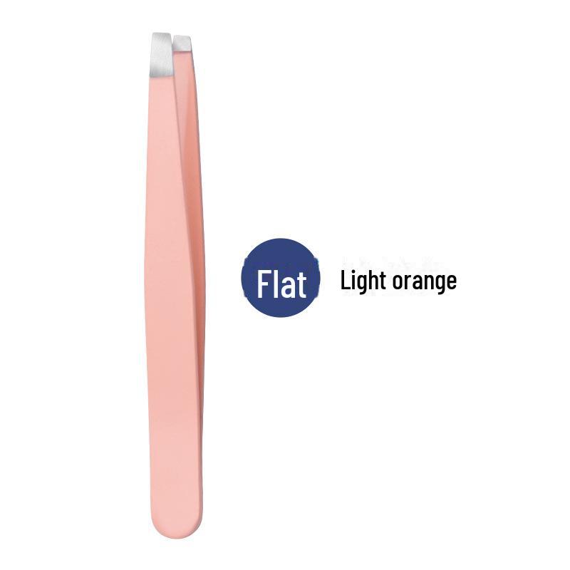 Stainless Steel 1.2mm Straight Bevel Eyebrow Tweezers Tool