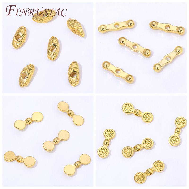 10/20Pcs 18K Gold Plated Decorative Beads,Spacers For Bead,Metal Separator Beads,Jewelry Making Supplies,Bracelets Accessories