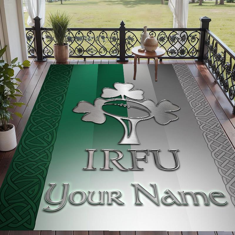 Custom Text Printed Rug Ireland Rugby Non Slip Floor Carpet For Home Room Decor