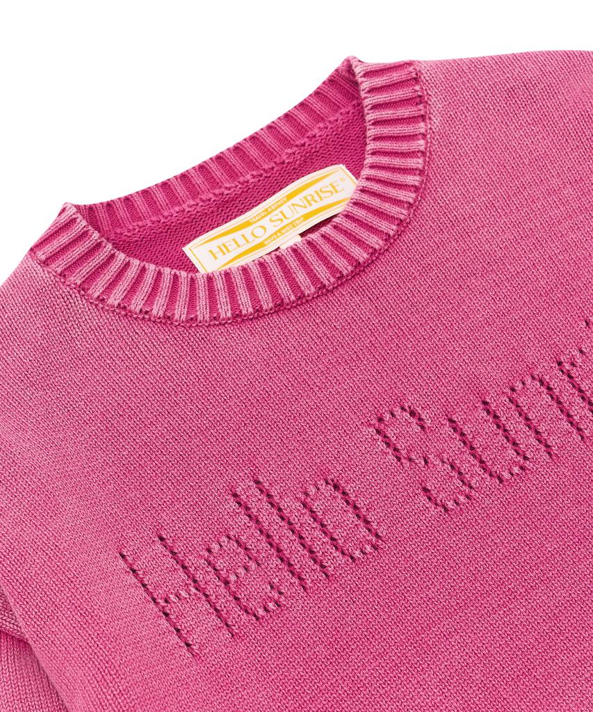 HELLO SUNRISE Hs Classic Typo Knit_Vtg Pink