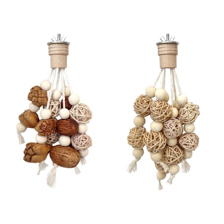 Hanging Chew Bird Toy for Cockatiels and Similar Pet Birds, Top Screw Mount for Indoor Cage Activity and Daily Play