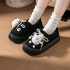 Cotton slippers autumn and winter bags and cartoon home thick-soled plush warm fluffy shoes can be