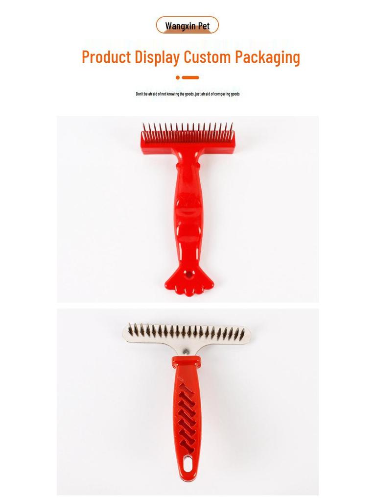 Grenzüberschreitender Tierpflege Rechenkamm für Katze & Hund – Haarentfernungs- & Entwirrungswerkzeug