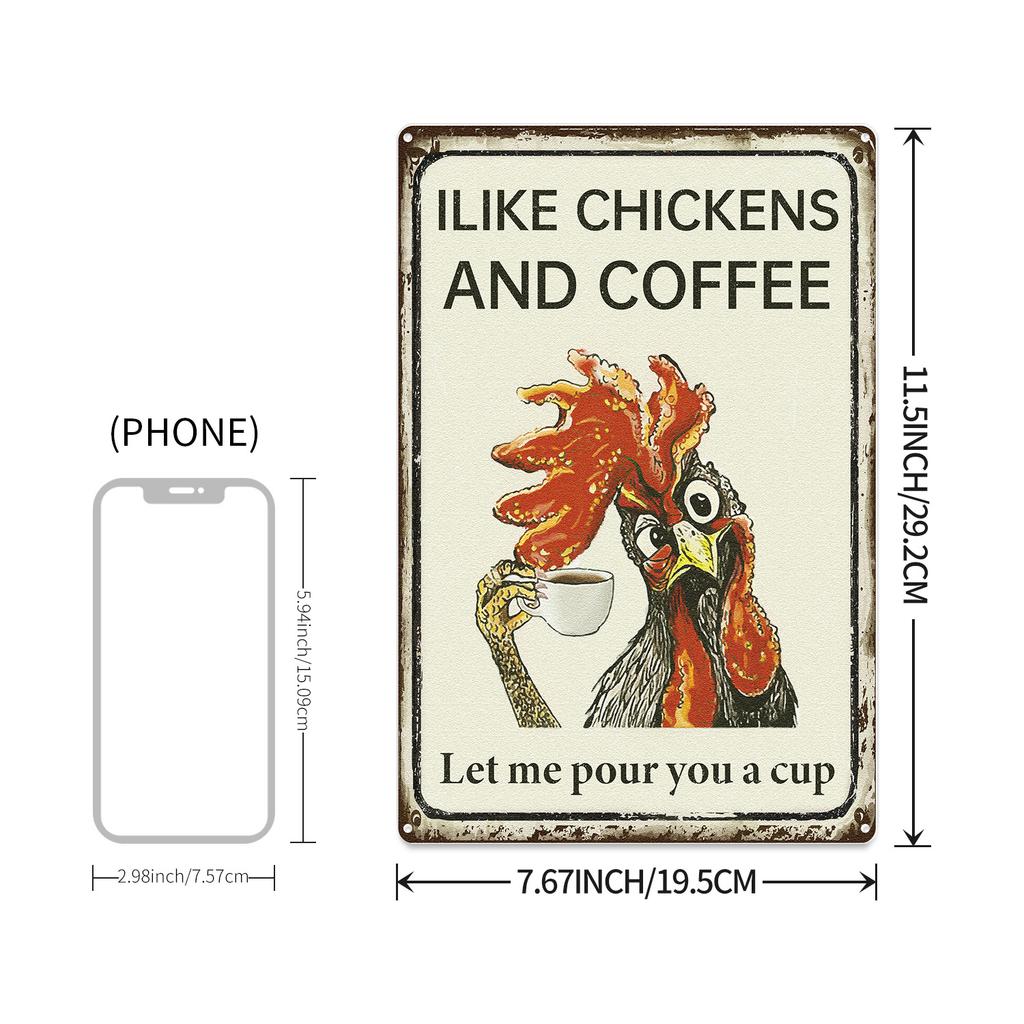 Funny Vintage Foam Wall Art, Antique Metal Tin Plate, Suitable for Home Kitchen Garden Bedroom Bar Bathroom Cafe Decoration