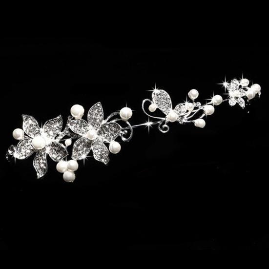 Fashion Women Rhinestone Flower Wedding Bridal Party Headband Headdress Jewelry