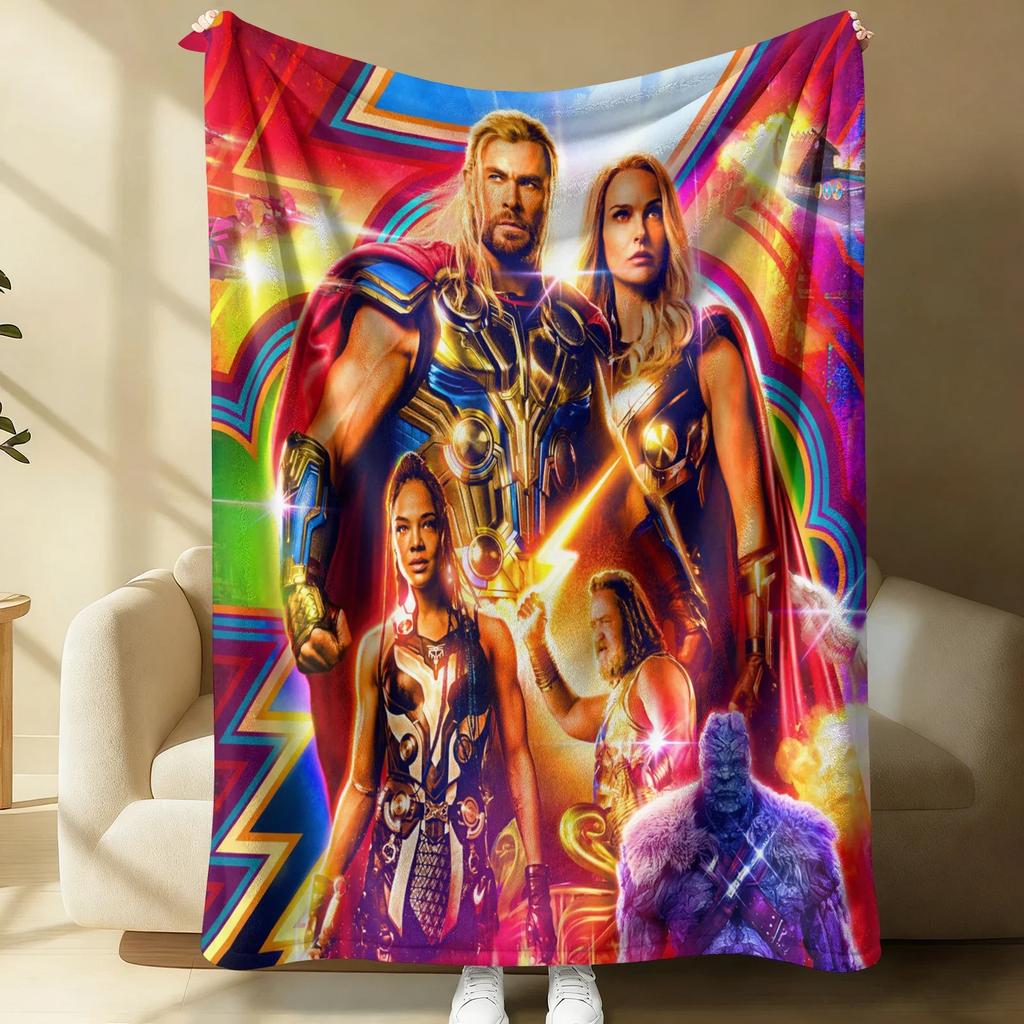 Iron Man Superhero Print Flannel Blanket Office Soft Thick Fluffy Lightweight Warm Throw Sofa Bed Cover Home Decor Kids Gift