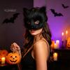 Fluffy Cat Ear Headband Plush Fox Cosplay Mask, Tail, Costumes Props, Fuzzy Halloween Beast Girl Outfit Mask for Costume Party Anime Convention