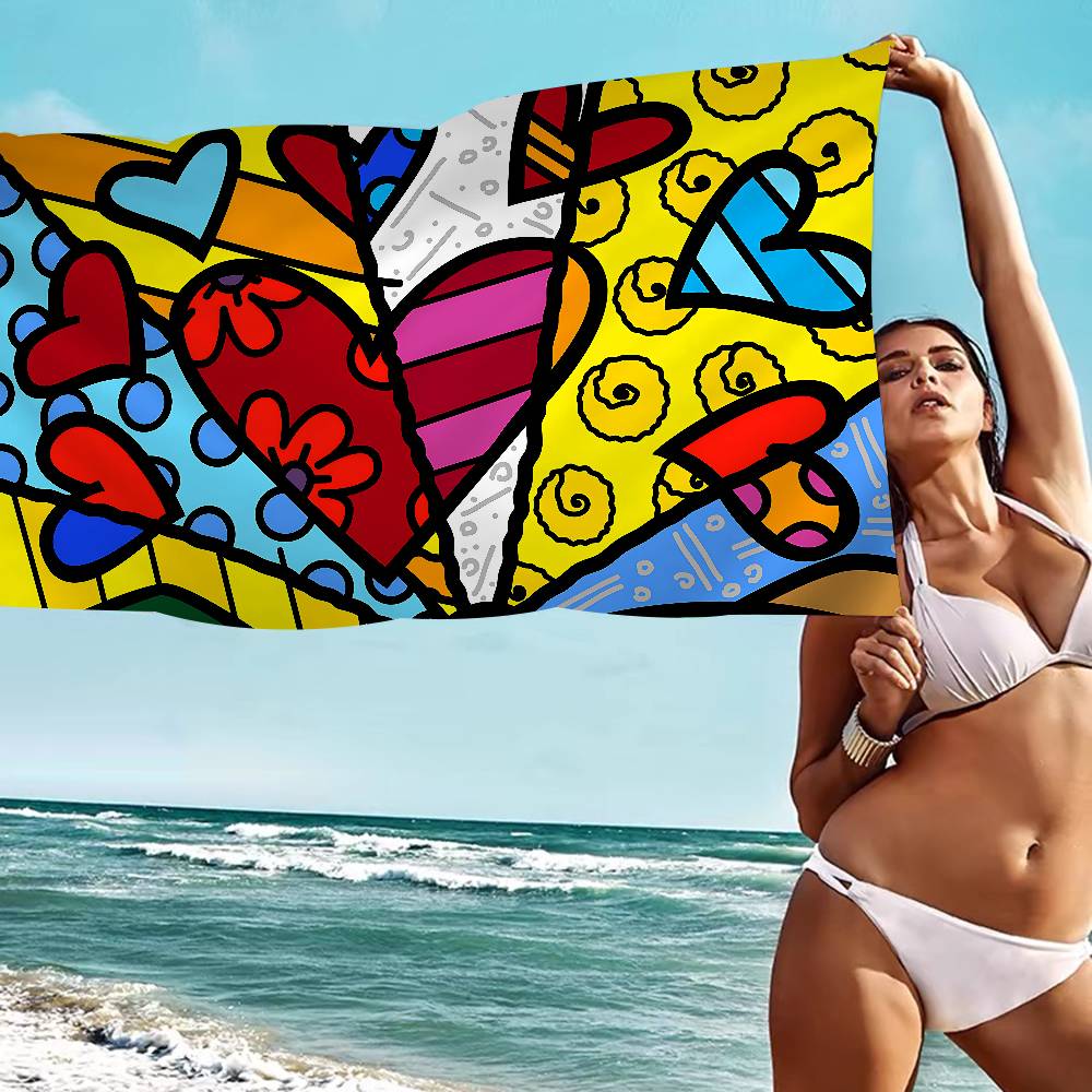 

Britto Art Decorative Anime Beach Swimming Towel Soft Absorbent Washcloth Children s Gifts For Kids Travel Camping Gym W30*H60(CM)