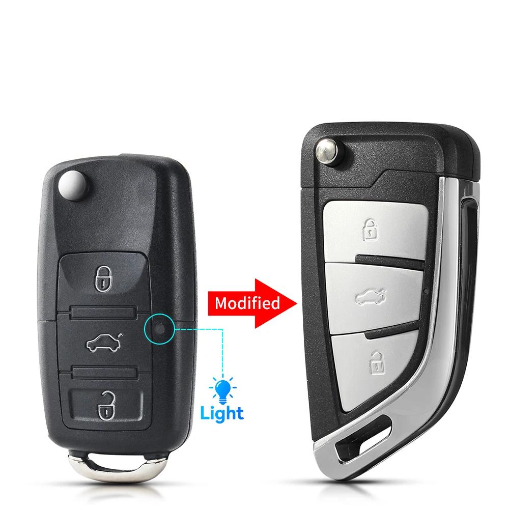 KEYYOU 1PCS New Car Key Case for VW for Volkswagen Beetle Caddy Passat Golf Jetta Polo Scirocco Tiguan Touran Skoda Seat Housing ct2