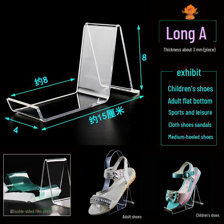 Transparent Acrylic Shoe Display Rack for Adult & Children's Shoes