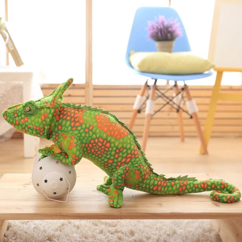 

Simulation chameleon doll plush toy big lizard gecko dinosaur throw pillow cushion doll rag doll 80cm светло-зеленый