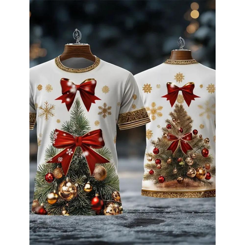 

Рождественская елка снежинка модная мужская футболка с 3D-принтом для вечеринки, уличная, с коротким рукавом, с круглым вырезом, одежда-пуловер, мужская одежда 2XL