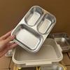 Rectangle Stainless Steel Bento Box 2/3/4 Gird Divided Lunch Box Leakproof Sealed Food Container Adult