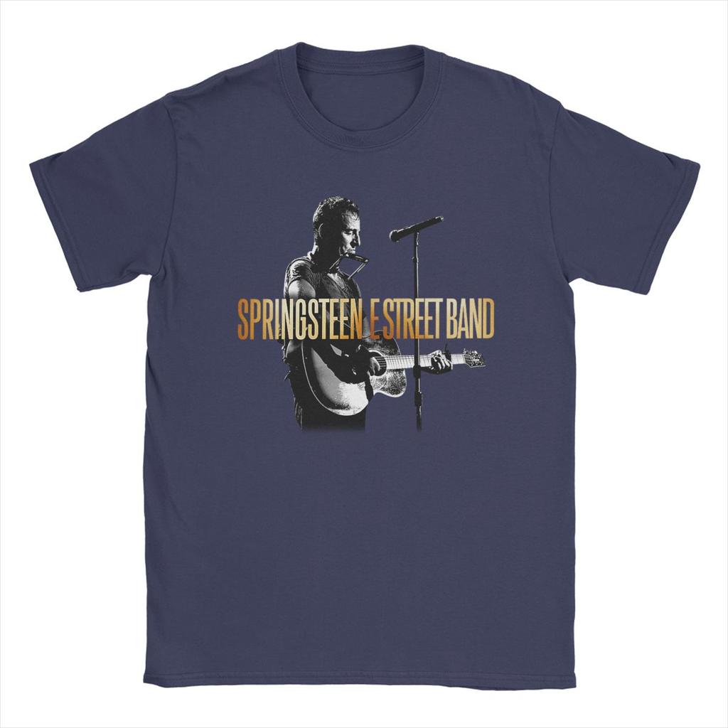 Men T-Shirts Bruces The E Street Band Springsteens Fashion 100% Cotton Tees Short Sleeve T Shirt Crew Neck Clothing Big Size