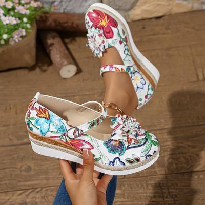 Baskets de Mode pour Femmes Baskets Confortables Mode Femmes Étudiante 2025 Nouvelles Chaussures Décontractées Femmes Élégantes Imprimé Floral Lacets Chaussures Plates