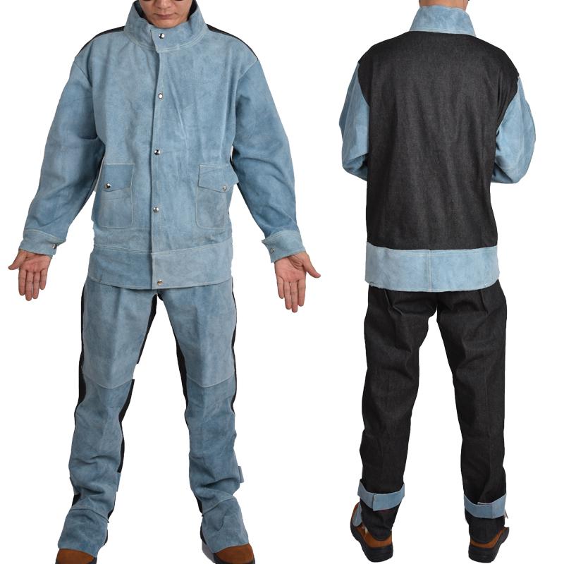 Kurtka spawalnicza ze skóry bydlęcej: Odporny na ciepło, Ochrona przed poparzeniem, Ochrona przed łukiem spawalniczym, Izolowana skóra dla spawaczy.