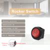 10PCS Mini Round 2 Pin Diameter Small Round Boat Rocker Switches Black Black Red  ON-OFF Rocker Switch KCD1-105