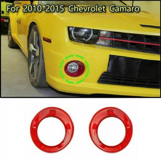 For Chevrolet Camaro 2010-2013 Front Fog Light Cover Fog Lamp Frame Trim Red ABS