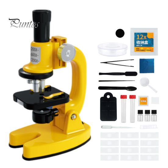

Детский игрушечный микроскоп с увеличением 200-1200X, прозрачные линзы, светодиодный биологический микроскоп для малышей, образовательный научный экспериментальный игрушечный микроскоп жёлтый