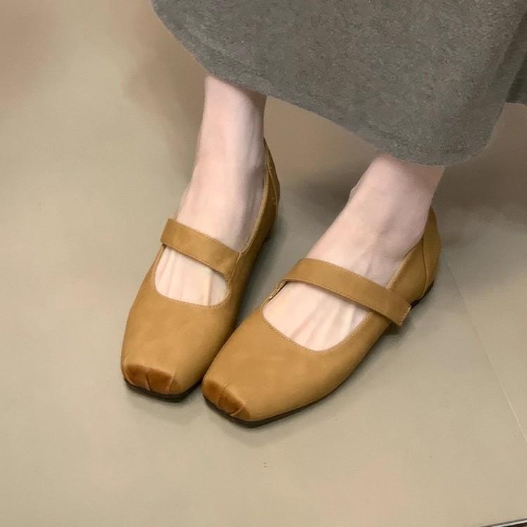 French Square Head with Mary Jane Shoes 2025 New Retro Single Shoes