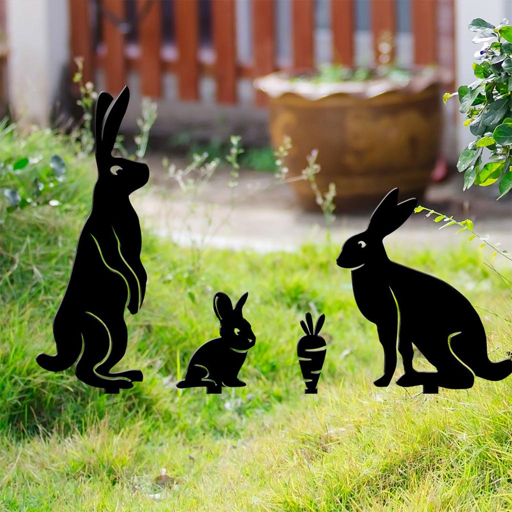 Easter Bunny Carrot Garden Stakes Decorative Stakes Art Ornament Crafts Accessory for Festival Wedding Birthday Party