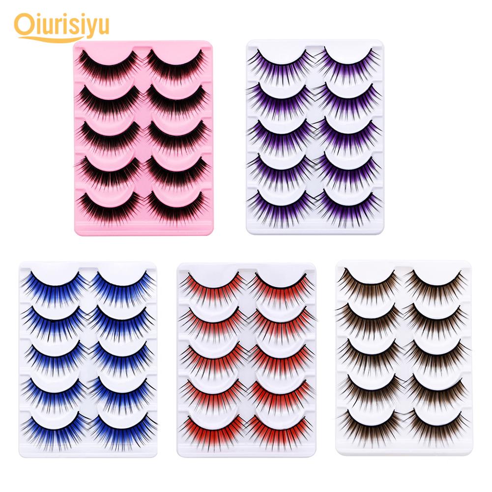 5Pairs Colorful Long Thick Fake Eyelashes