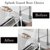 1Pair Transparent Acrylic Sink Splash Guard 90°-105° Adjustable Water Baffle Anti-Splash Waterproof Countertop Protector