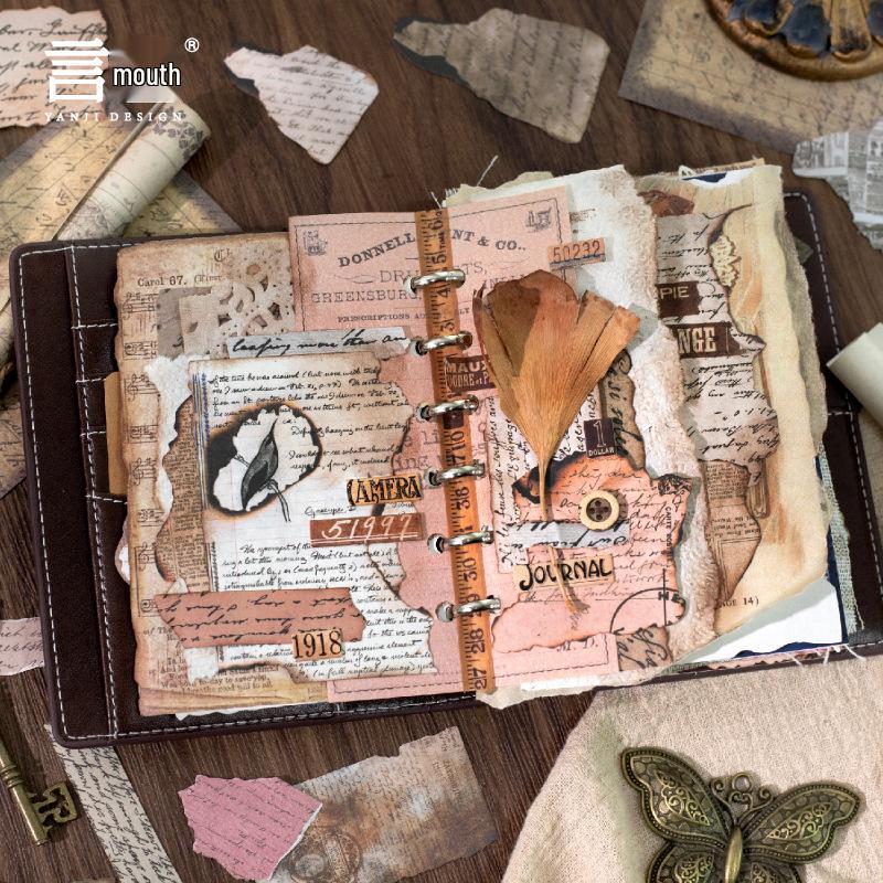 Yan Ji Retro Burned Fragments Journal Sticker Pack - 6 Varieties
