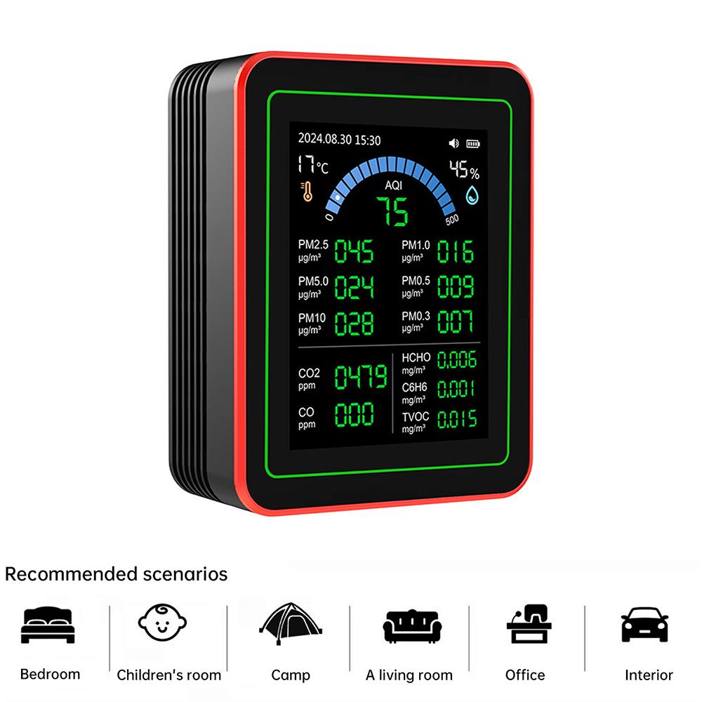 18-in-1 Air Quality Monitor CO₂, CO, TVOC, HCHO, PM Measurement Temperature and Humidity Tester Domestic Air Quality Detector