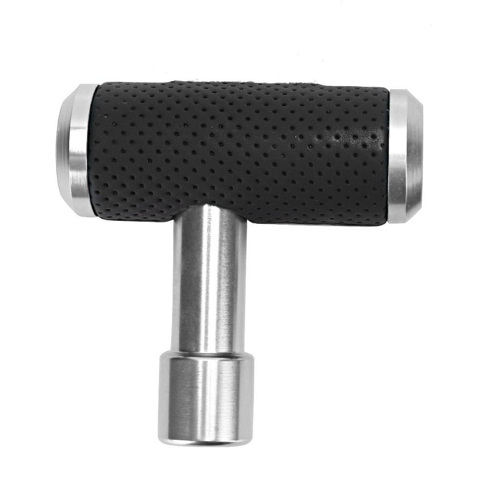 Car Shift Gear Knob T Shaped Universal Manual Automatic Gear Shifter Knob (Silver)