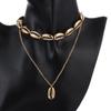 Sommer Goldene Kette Choker Kauri Muschel Anhänger Mehrlagige Muschelkette Strandschmuck Böhmisch
