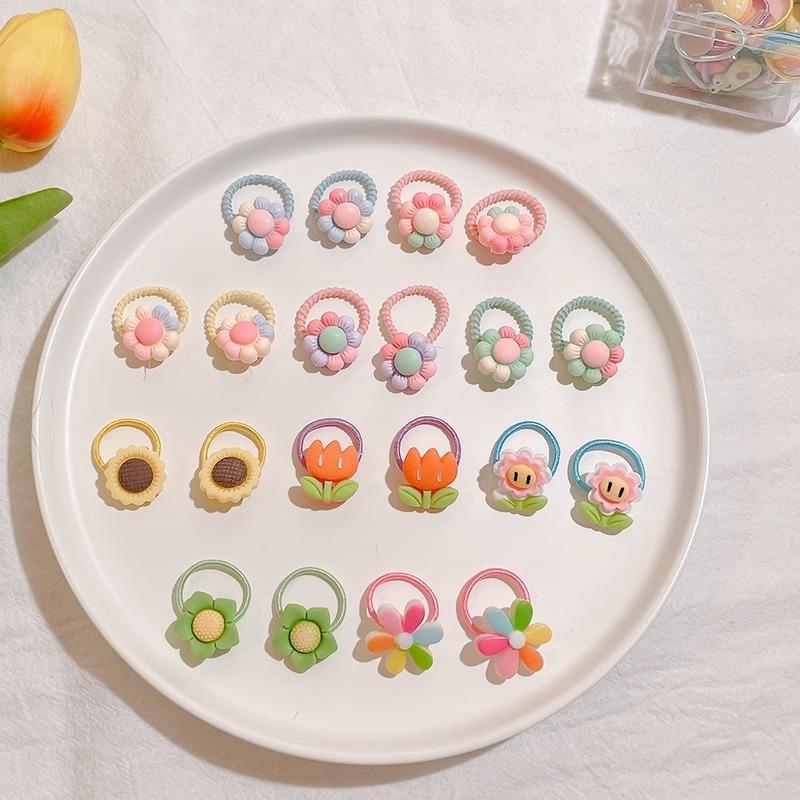 10-30PCS/Set, Cute Cartoon Animals, Hair Bands, Girls, Elastic Rubber Band, Headwear, Hair Accessories