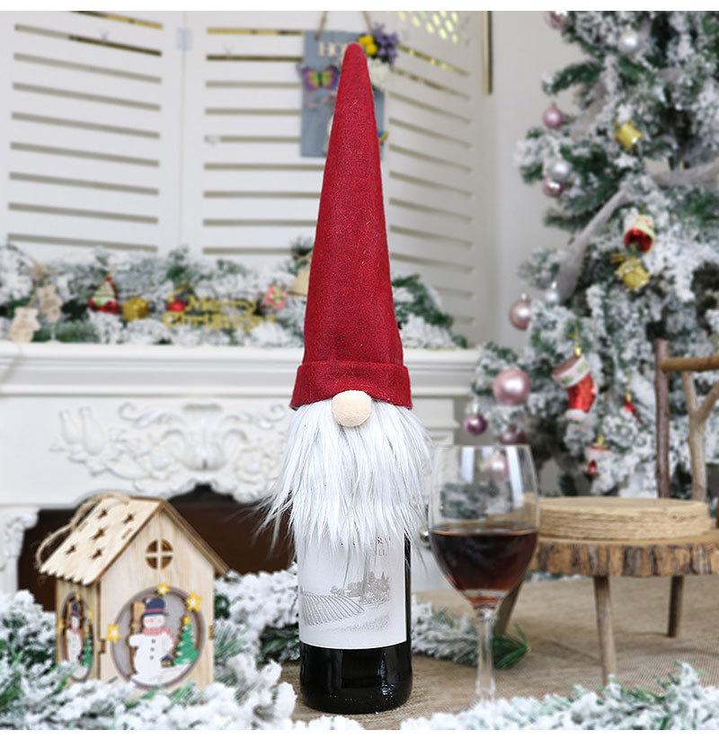 New Christmas Faceless Elderly Doll Wine Bottle Cover Christmas Champagne Decorative Wine Bag Home Christmas Decorative Gift Bag