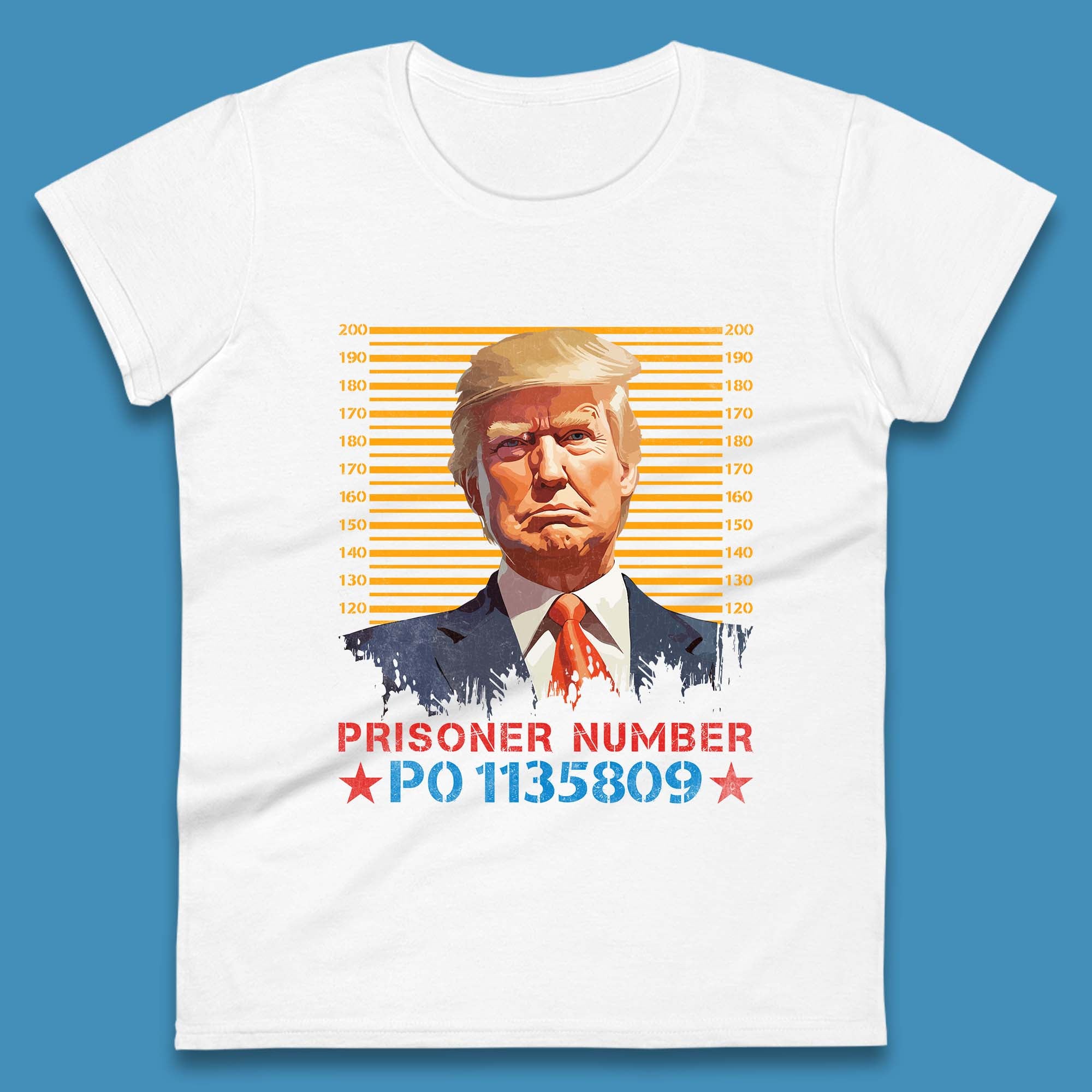 Donald Trump Mug Shot Prisoner Number P01135809 Fulton County Jail Womens Tee T Shirt Mens Tops Unisex Top 4XL