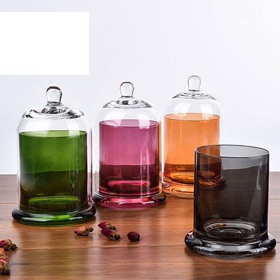 Glass Glass Storage Jar 8 Colors Aromatherapy Candle Glass Cover Bedroom Decoration