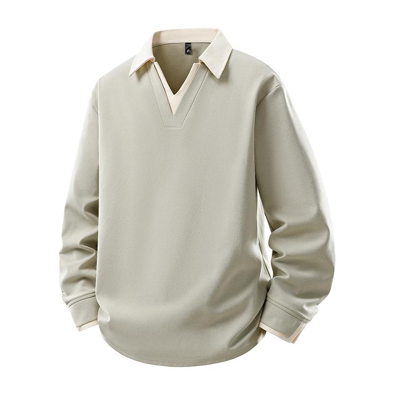 Big&Tall Men Sweatshirt Youth Fashion Plus Size Pullover V Neck Polo Sweatshirts Autumn Winter Loose High Streetwear 6XL 7XL 8XL