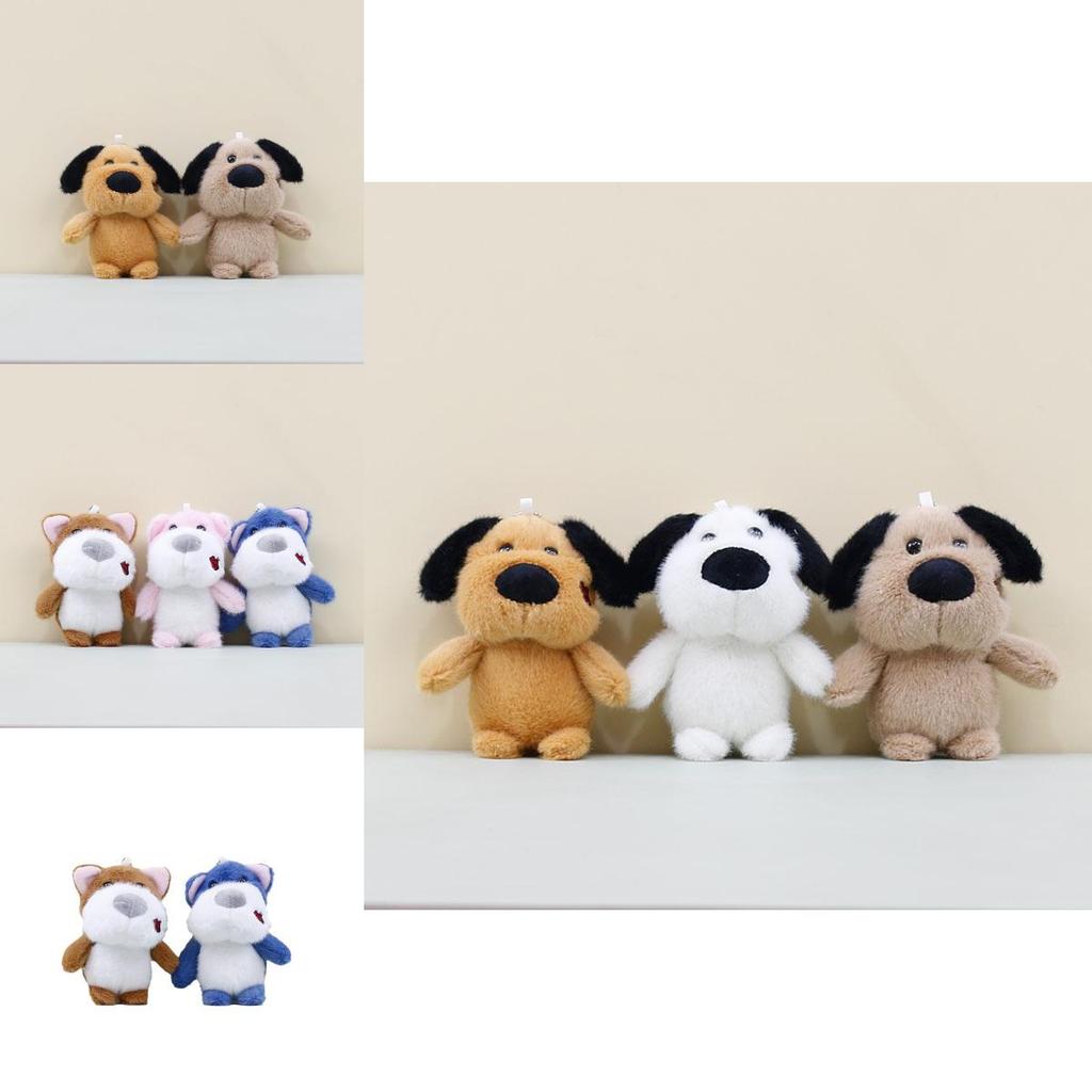 Cute Plush Dog Keychain Soft Toy Charming Cartoon Dog Accessory For Bags