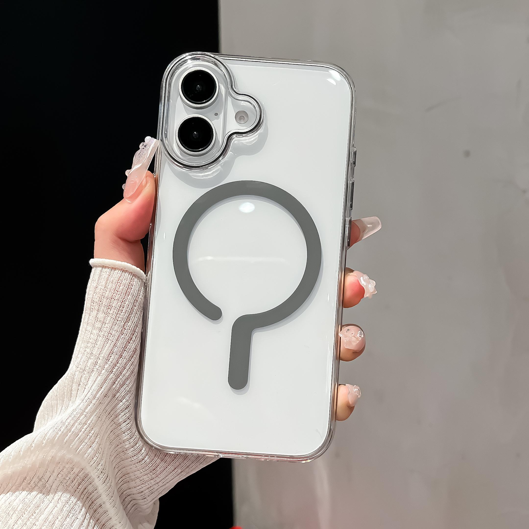 

For iPhone 16 Case Compatible with MagSafe Protective TPU+PC Phone Cover H