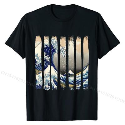Tričko, Edo Japonsko Hokusai, Velká vlna u Kanagawy, Cunamová velkoobchodní košile Tričko Bavlněné topy Tričko pro muže Léto