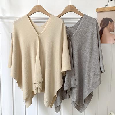 Women’s Lightweight Knit Cape Shawl – Long Sun Protection Summer Cover Up Cardigan