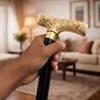 Hand Engraved Brass Handle Walking Cane  Style Gentleman's Gift