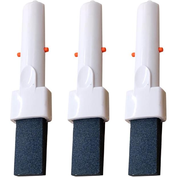 Pool Pumice Stone Cleaning Set - 3 Pack with Pole Handles, Natural Stone Cleaner for Pool Tiles, Hot Tub, Bathroom, Calcium Rust Deposit Removal