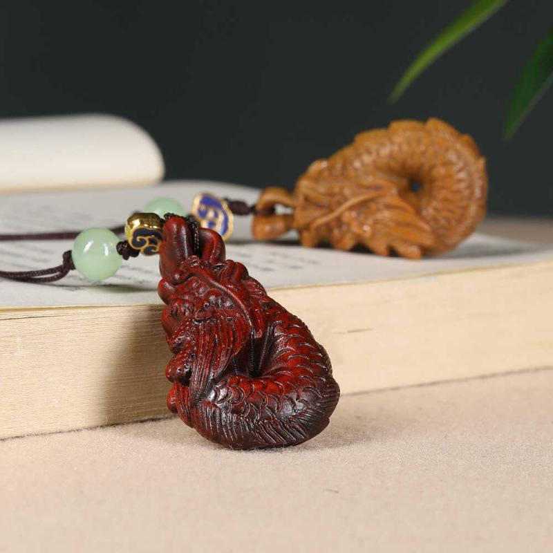 Sandalwood Dragon Zodiac Phone & Keychain Pendant Car Ornament