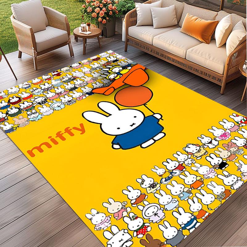 Miffy Print Rug, Washable Floor Carpet, For Entryway Dorm Laundry Room Office Study, Home Decor Birthday Christmas Gift
