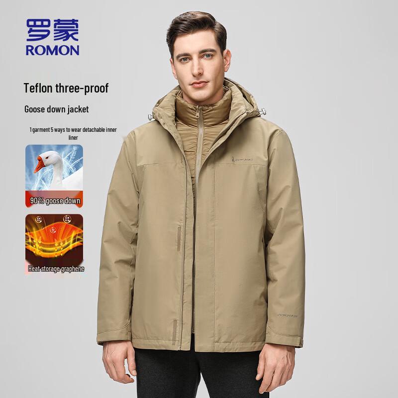 ROMON Men s Outdoor Triple-Proof Goose Down Jacket 3XL