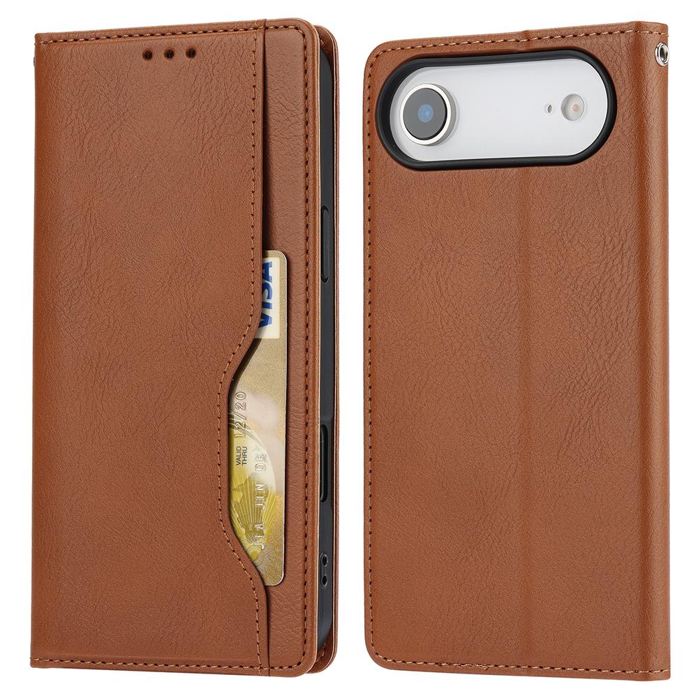 For iPhone Air Cell Phone Case Magnetic Closing PU Leather Stand Cover