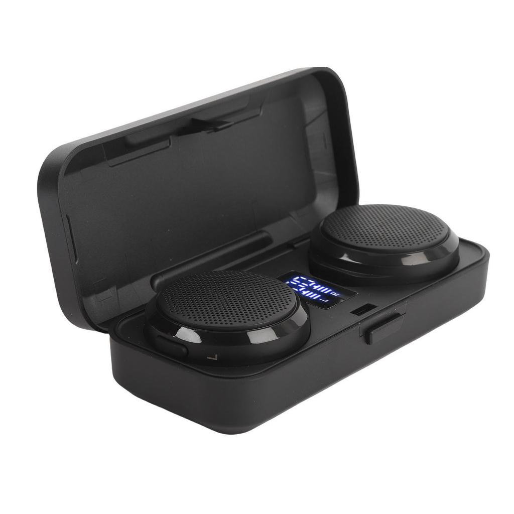 Motorcycle Bluetooth Headset with Charging Case Remote Control 50 Hours Battery Life Wireless Helmet Speaker for