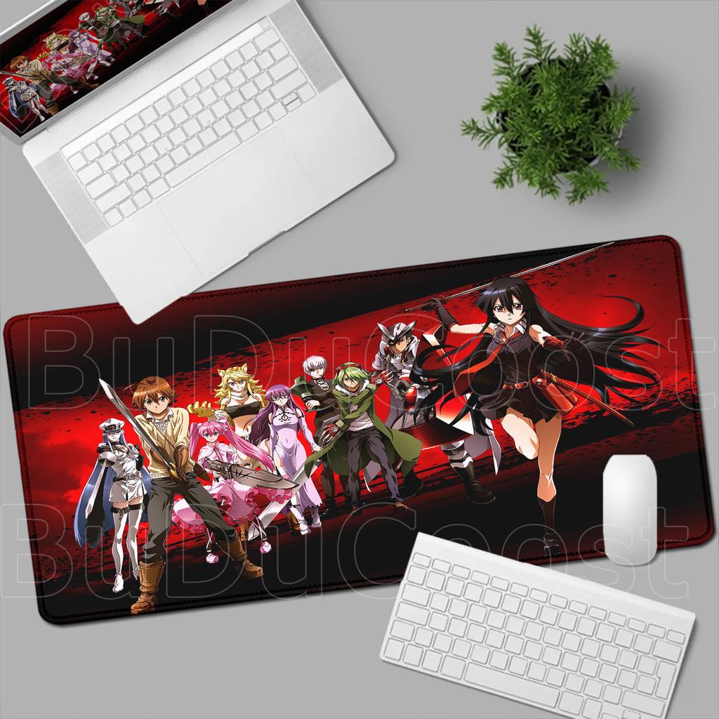 Anime Akame Ga Kill Mouse Pad Natural Rubber Big xmm Esports Keyboard Pad NonSlip Desktop Setup Edge Lock Desk Mat Gift